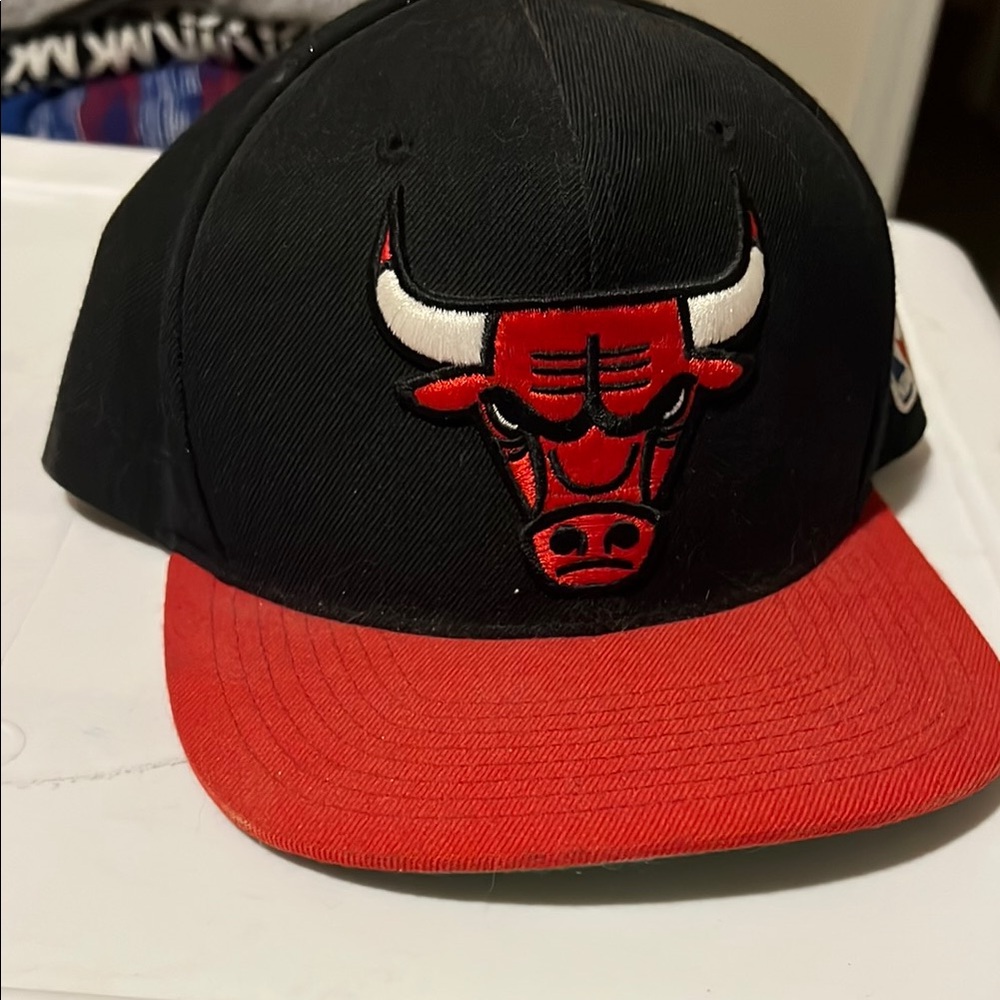 Mitchell & Ness Black and Red Cap